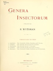 Cover of: Genera insectorum by Philogène Auguste Galilée Wytsman