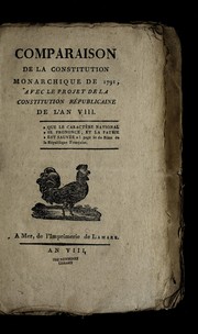 Comparaison de la constitution monarchique de 1791 avec le projet de la constitution re publicaine de l'an VIII by Hyacinthe Martin