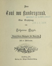 Cover of: Der Toni von Kandergrund: eine Erza hlung