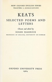 Cover of: Selected poems and letters. by John Keats