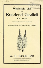 Cover of: Wholesale list of Kunderd gladioli for 1923