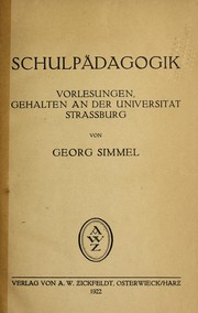 Cover of: Schulpa dagogik: Vorlesungen gehalten an der Universita t Strassburg