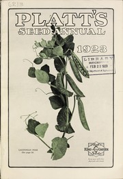 Cover of: Platt's seed annual: 1923
