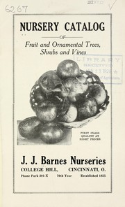 Cover of: Nursery catalog of fruit and ornamental trees, shrubs, and vines