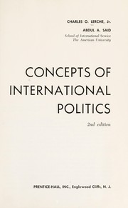 Cover of: Concepts of international politics