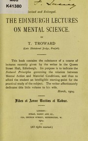 Cover of: The Edinburgh lectures on mental science