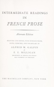 Cover of: Intermediate readings in French prose
