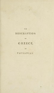 Cover of: The description of Greece
