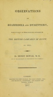 Observations on diarrhoea and dysentery by Henry Dewar