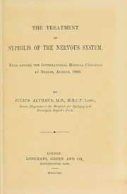Cover of: The treatment of syphilis of the nervous system
