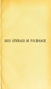 Cover of: Idées générales de psychologie: par G. H. Luquet.