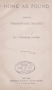 Cover of: Home as found: Sequel to "Homeward bound."