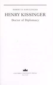 Cover of: Henry Kissinger: doctor of diplomacy