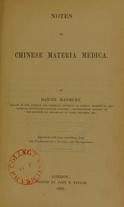 Cover of: Notes on Chinese materia medica