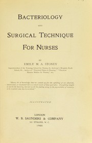 Cover of: Bacteriology and surgical technique for nurses