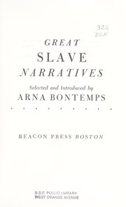 Cover of: Great slave narratives by Arna Wendell Bontemps