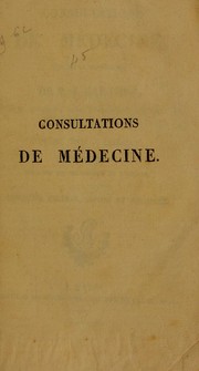 Cover of: Consultations de medecine