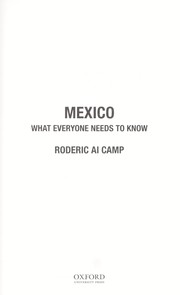 Cover of: Mexico: what everyone needs to know