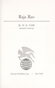 Cover of: Raja Rao by M. K. Naik