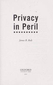 Cover of: Privacy in peril