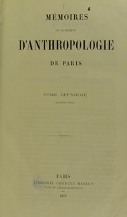 Cover of: Instructions craniologiques et craniométriques de la Société d'anthropologie de Paris