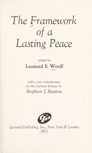 The framework of a lasting peace.