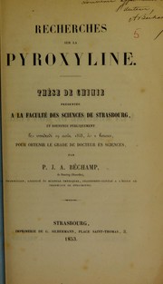 Cover of: Recherches sur la pyroxyline