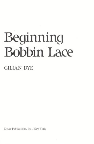 Beginning bobbin lace