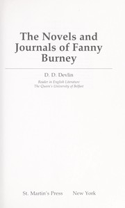 Cover of: The novels and journals of Fanny Burney
