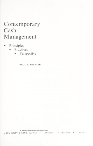 Contemporary cash management