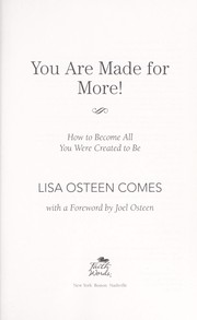 Cover of: You are made for more!: how to become all you were created to be