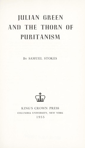 Julian Green and the thorn of Puritanism.