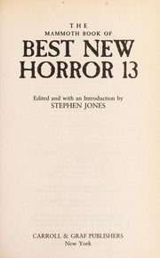 Cover of: The mammoth book of best new horror 13