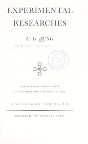 Cover of: Experimental researches by Carl Gustav Jung