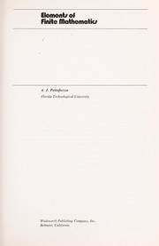 Cover of: Elements of finite mathematics
