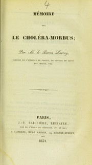 Cover of: M©♭moire sur le chol©♭ra-morbus
