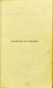 Cover of: Elements of surgery
