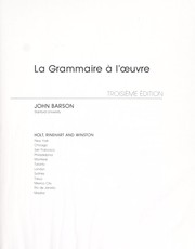 Cover of: La grammaire a l'oeuvre