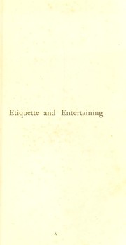 Cover of: Etiquette and entertaining