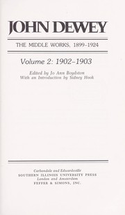Cover of: The middle works, 1899-1924