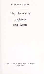 Cover of: The historians of Greece and Rome.