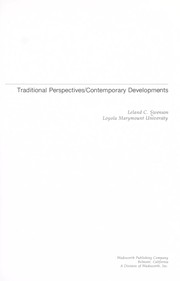 Cover of: Theories of learning: traditional perspectives/contemporary developments