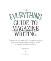 Cover of: The everything magazine writing book by Kim Kavin