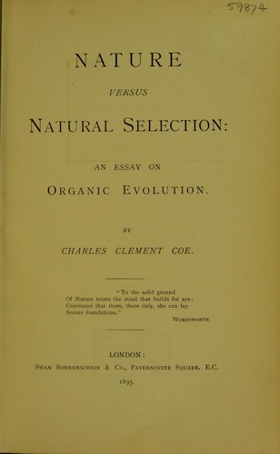 Nature versus natural selection