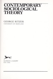 Contemporary sociological theory by George Ritzer