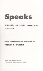 Cover of: Paul Robeson speaks : writings, speeches, interviews, 1918-1974 by 