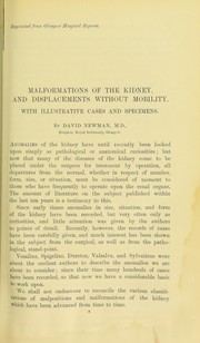 Cover of: Malformations of the kidney, and displacements without mobility, with illustrative cases and specimens