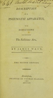 Cover of: Description of a pneumatic apparatus, with directions for procuring the factitious airs
