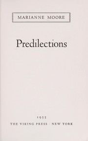 Cover of: Predilections.