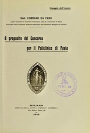 Cover of: A proposito del concorso per il policlinico di Pavia